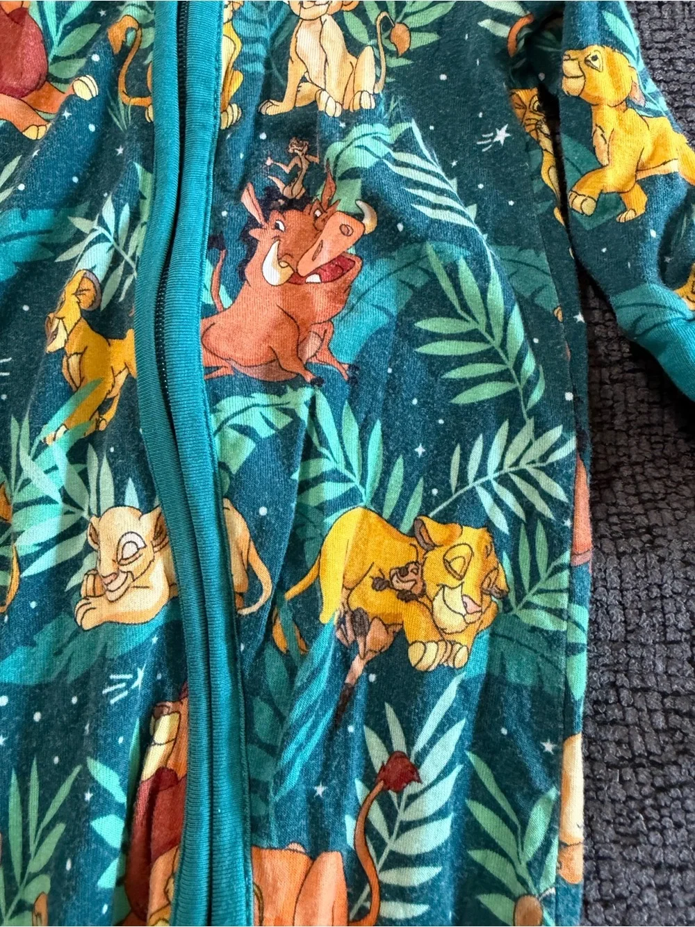 Disney Lion King Print One-Piece Footie Pajamas
